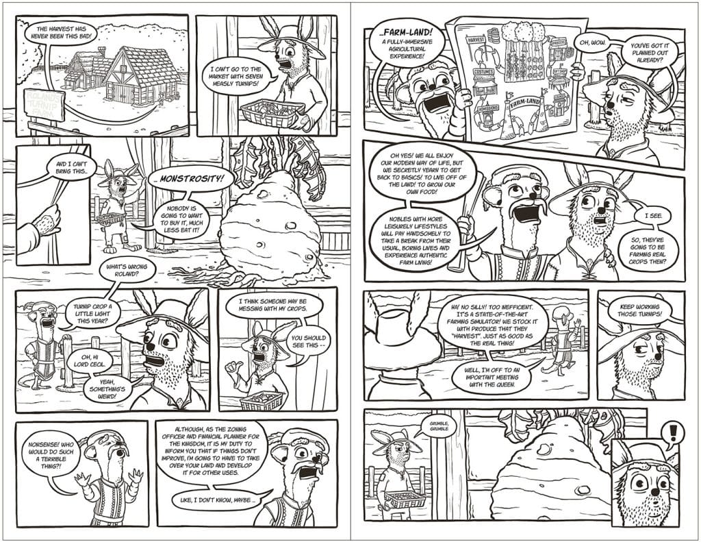 Inked pages 2 and 3 from "Roland's Turnip Experience"