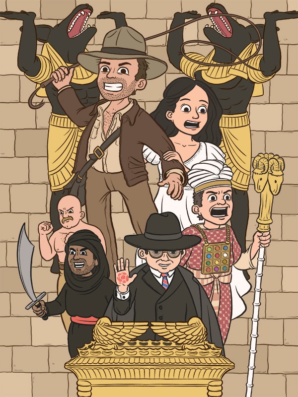 Color "flats" for "Raiders of the Lost Ark" poster in my style.