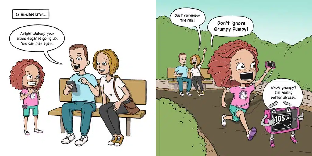 "Don't Ignore Grumpy Pumpy" book pg 24-25 spread